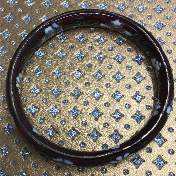 Vintage Bangle Hand Painted Bracelet - Picture 2 of 5